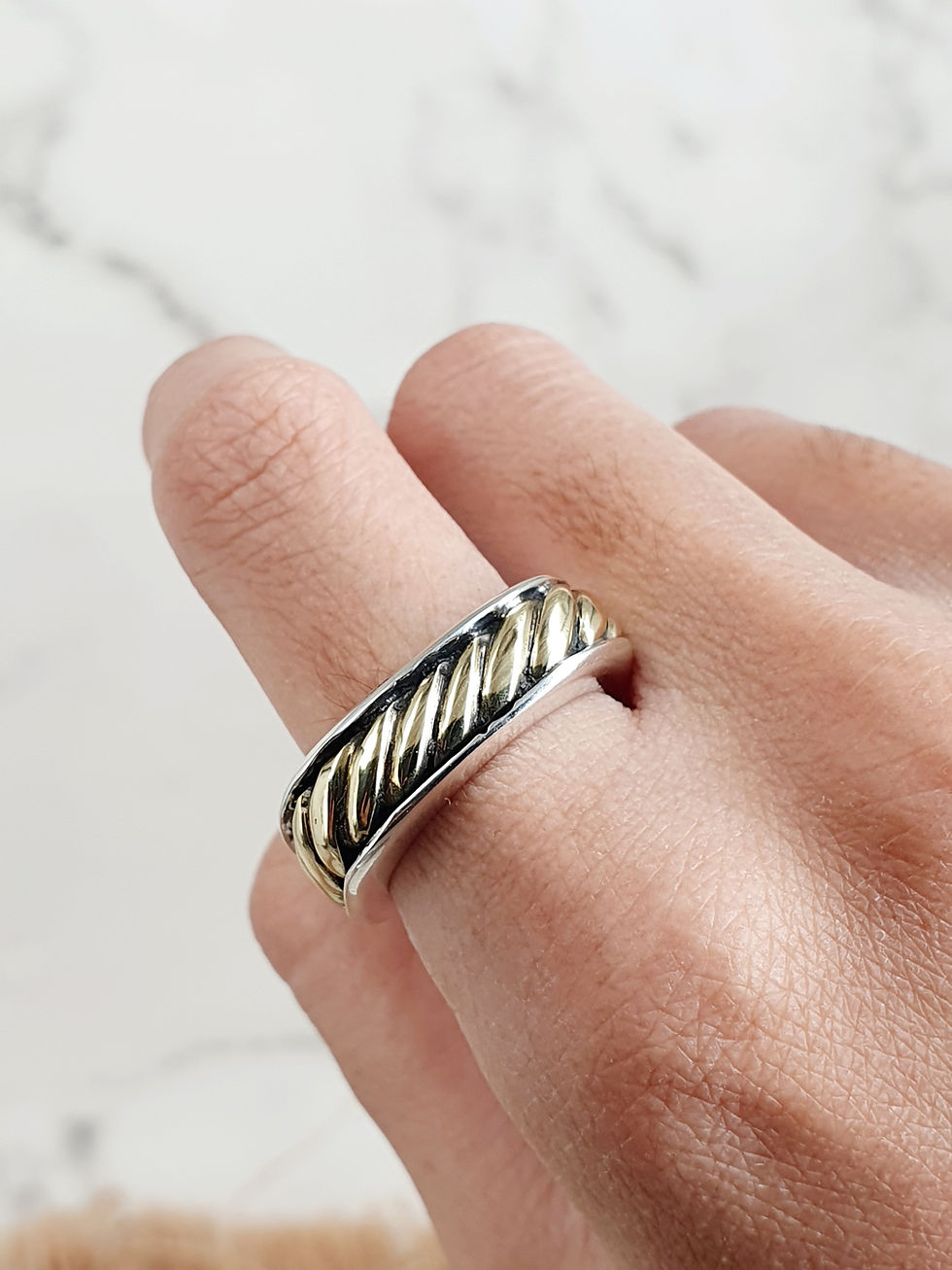 Thumbnail: Sterling silver contemporary ring 3.5 x 7.5 mm | RG887803