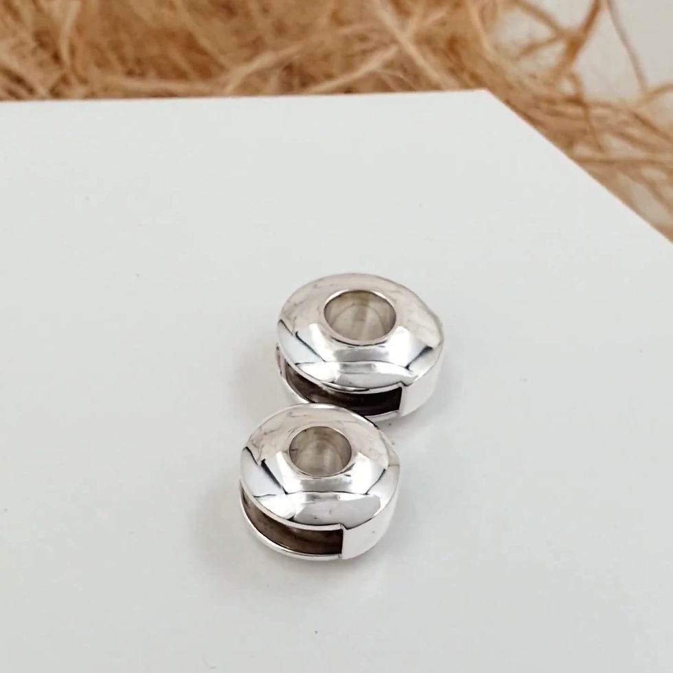 Thumbnail: Sterling silver troll beads 13.5 mm outside | TR818117