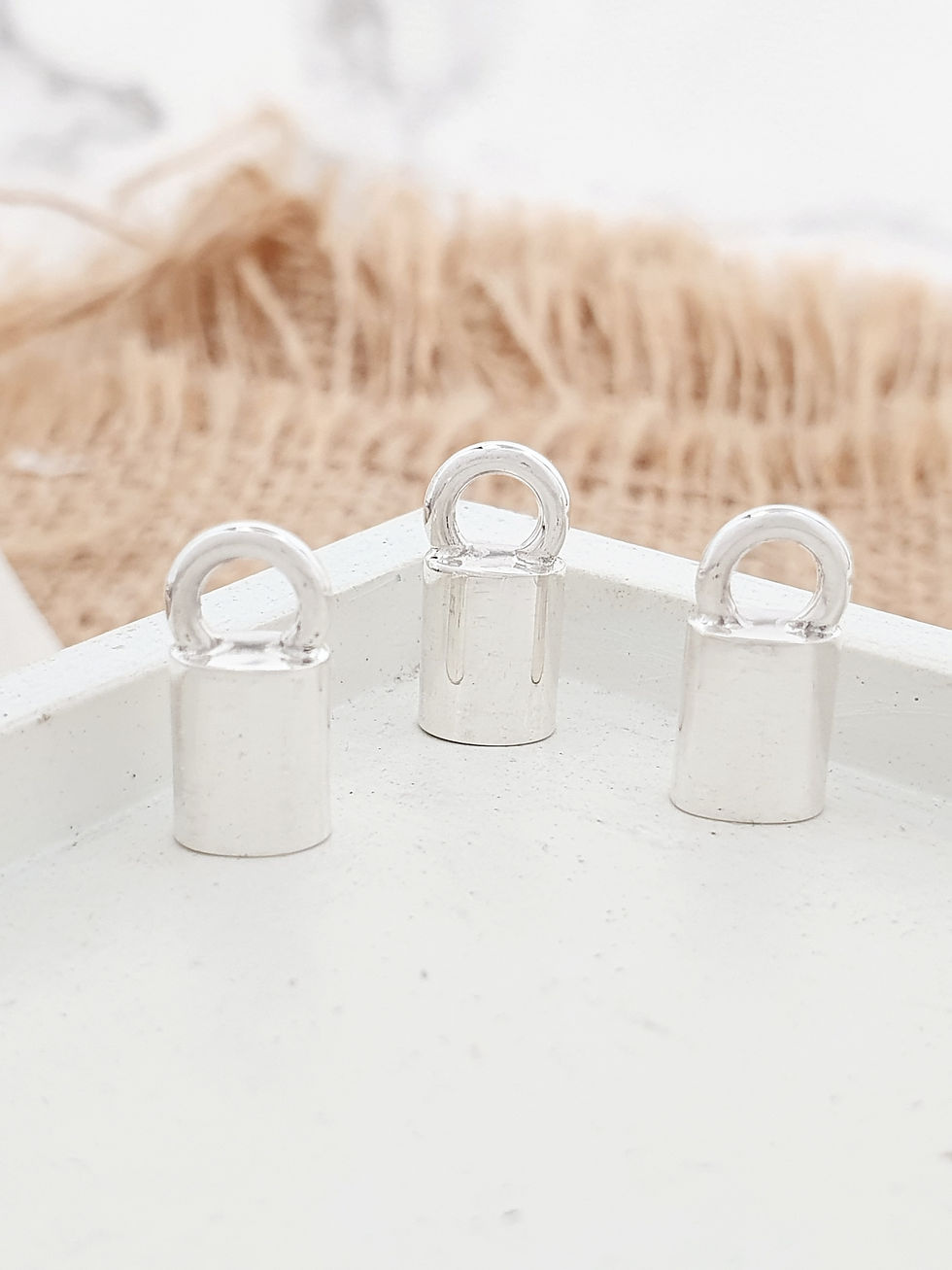 Miniatura: Sterling silver oval end cap 3.5 x 5.5 x 8.2 mm | EC998843