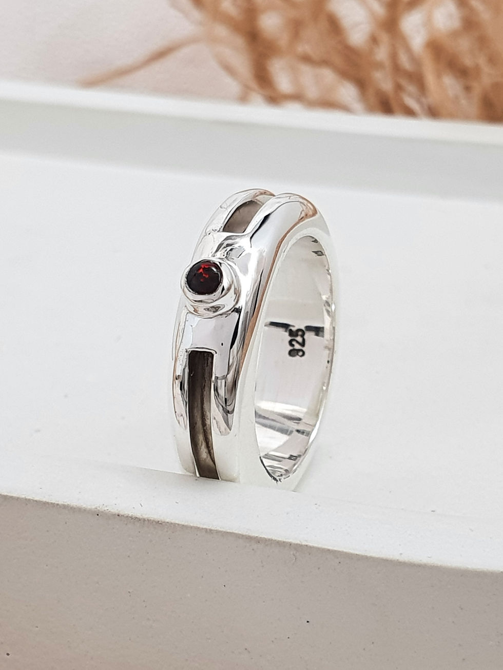 Thumbnail: Sterling silver equestrian ring with Synthetic Opal | RG887843