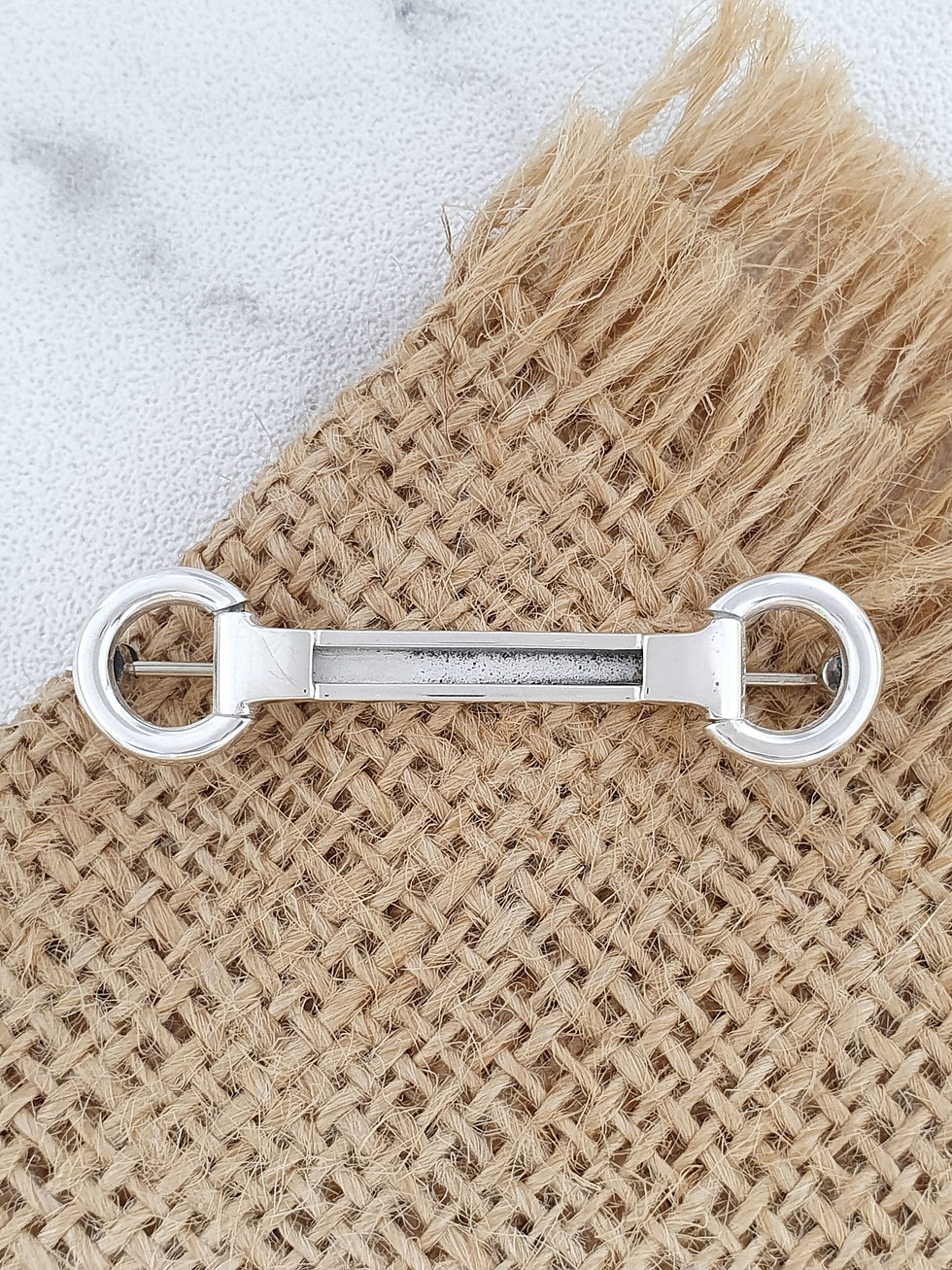 Thumbnail: Sterling silver Snaffle Bar Brooch Pin 50 x 12 mm | BP818118