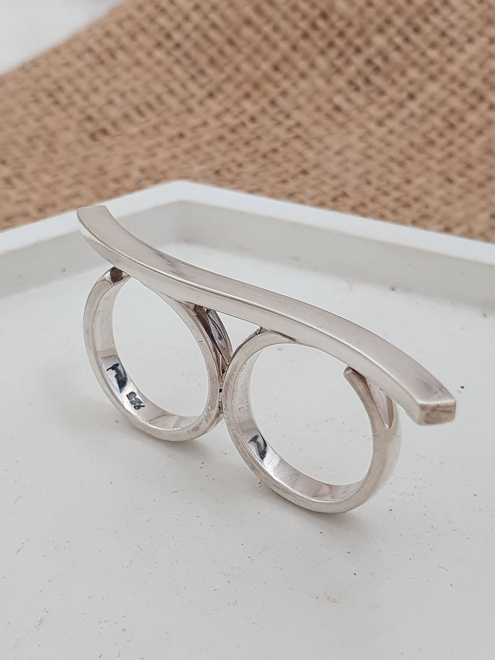Thumbnail: Sterling silver double rings square wire | RG667806