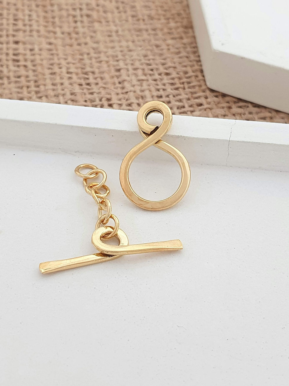 Thumbnail: Sterling silver infinity toggle clasp 14 x 22 x 25 mm | CL228823