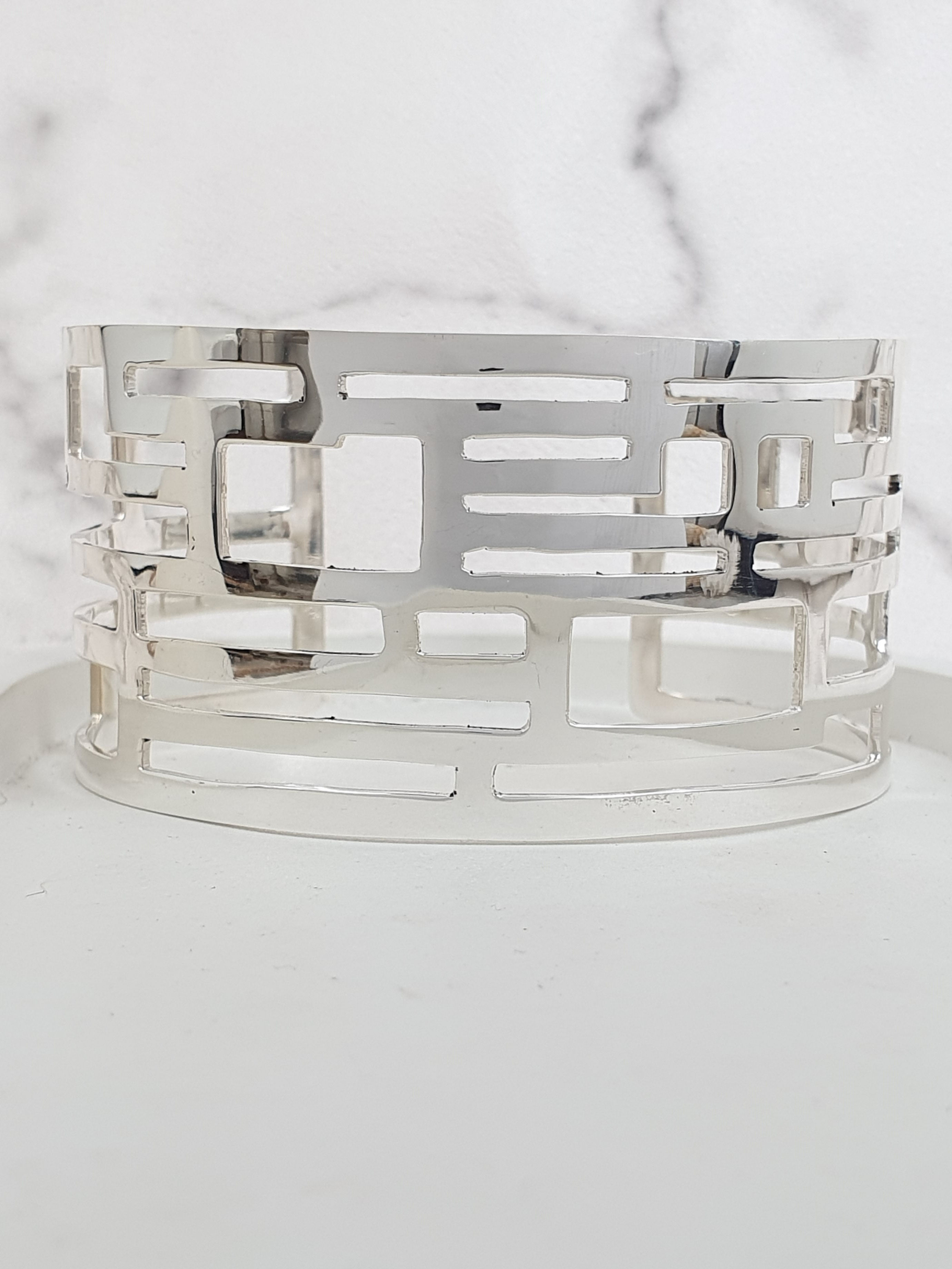 Sterling silver inspirational cuff 16 x 3.5 cm | CUFF06