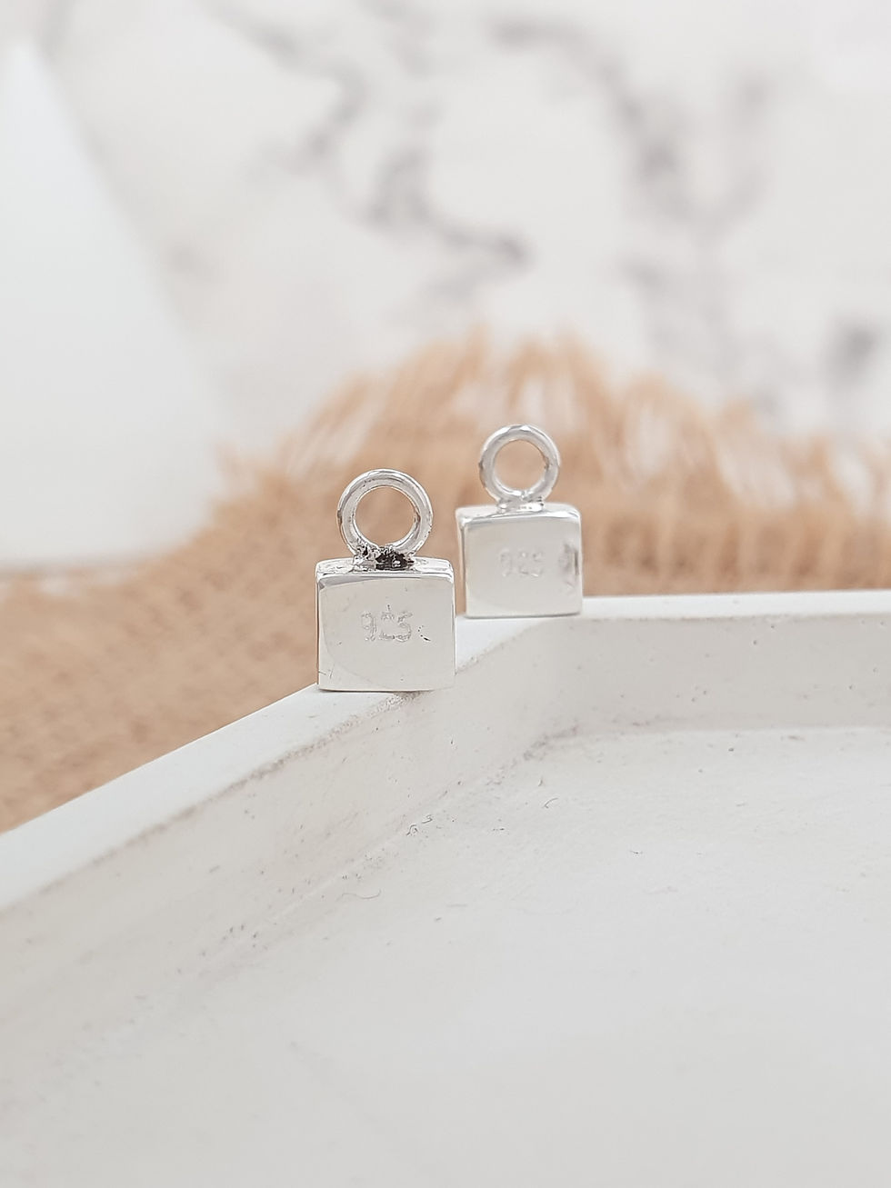 Miniatura: Sterling silver square end cap 5 x 5 x 2 mm | EC998834