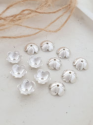 Sterling silver flower beadcap 8 mm | BC229123