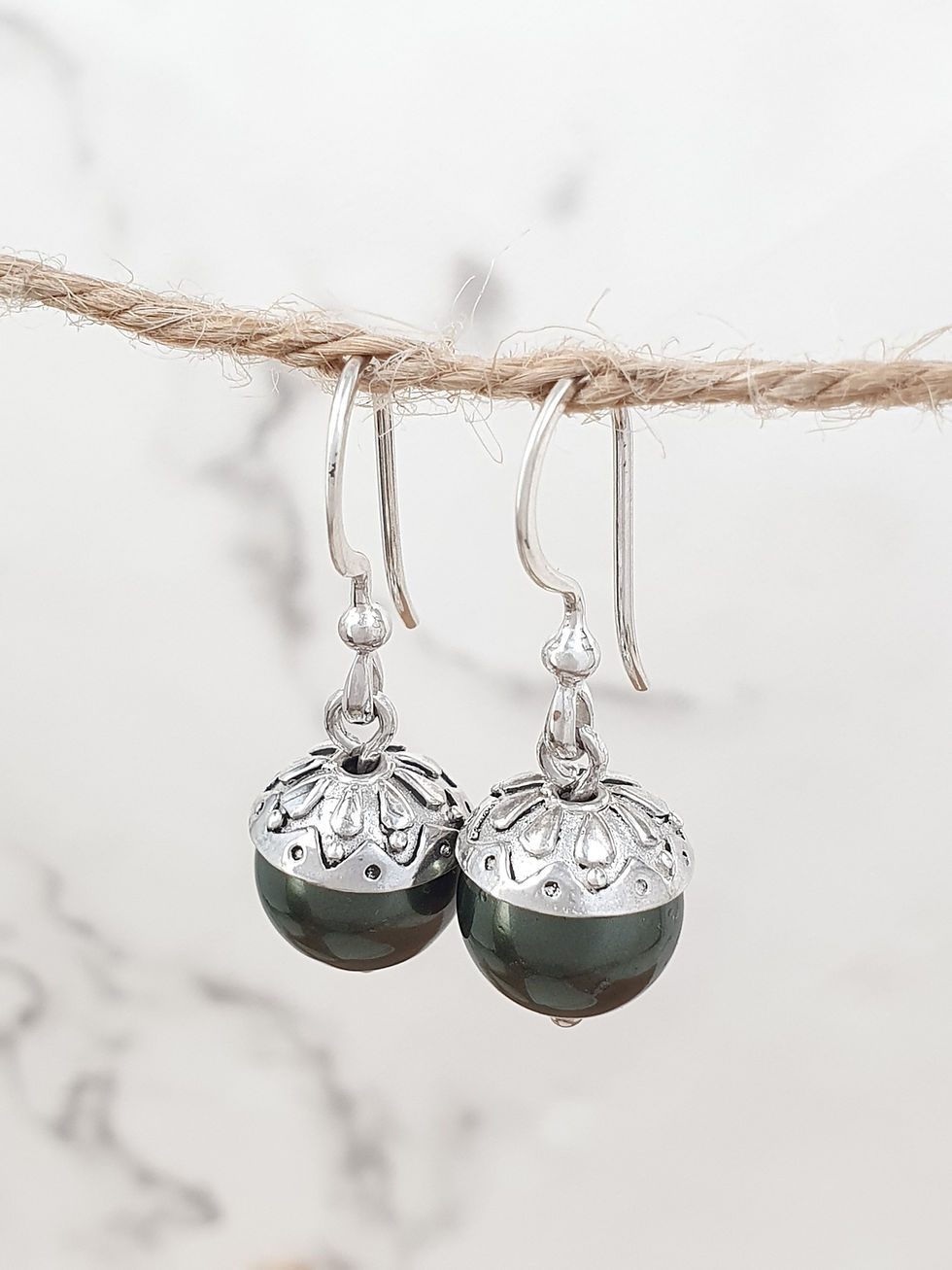 Thumbnail: Sterling silver circle beadcap 12.25 x 4.25 | BC229128