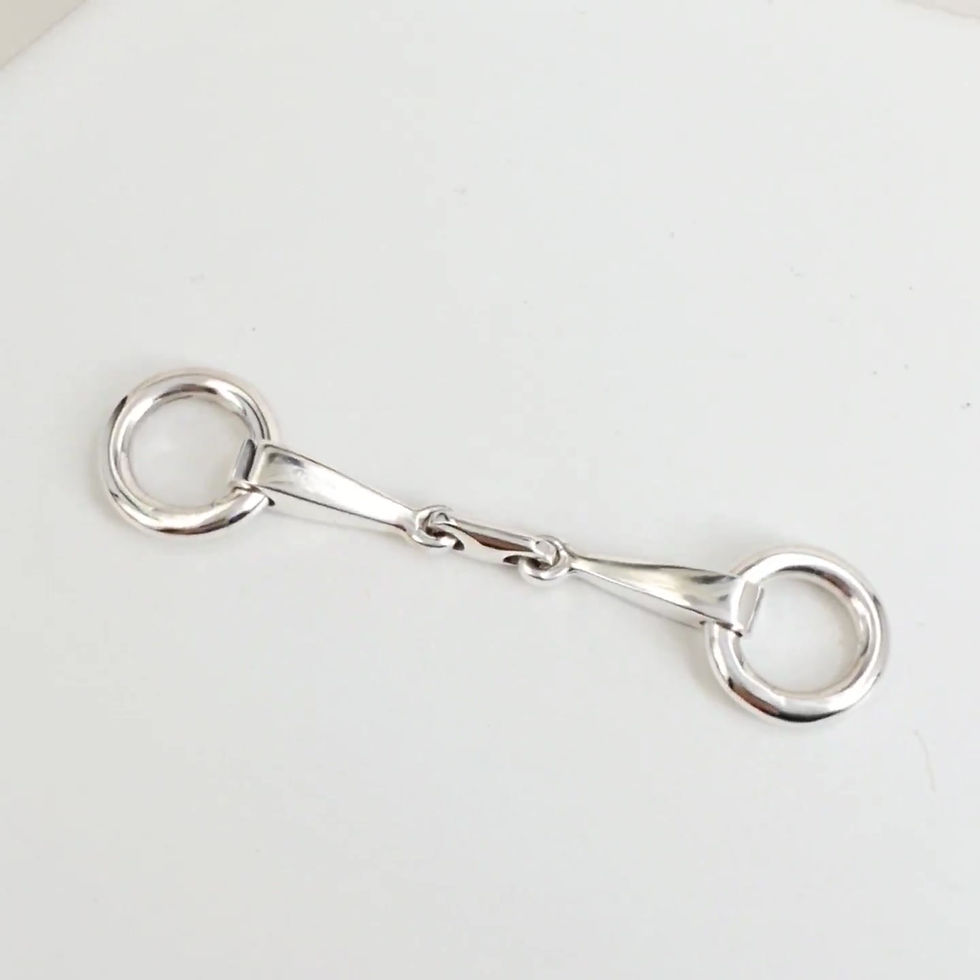 Miniaturbild: Sterling silver Loose Ring snaffle connectors 52 x 12 mm | CN779167