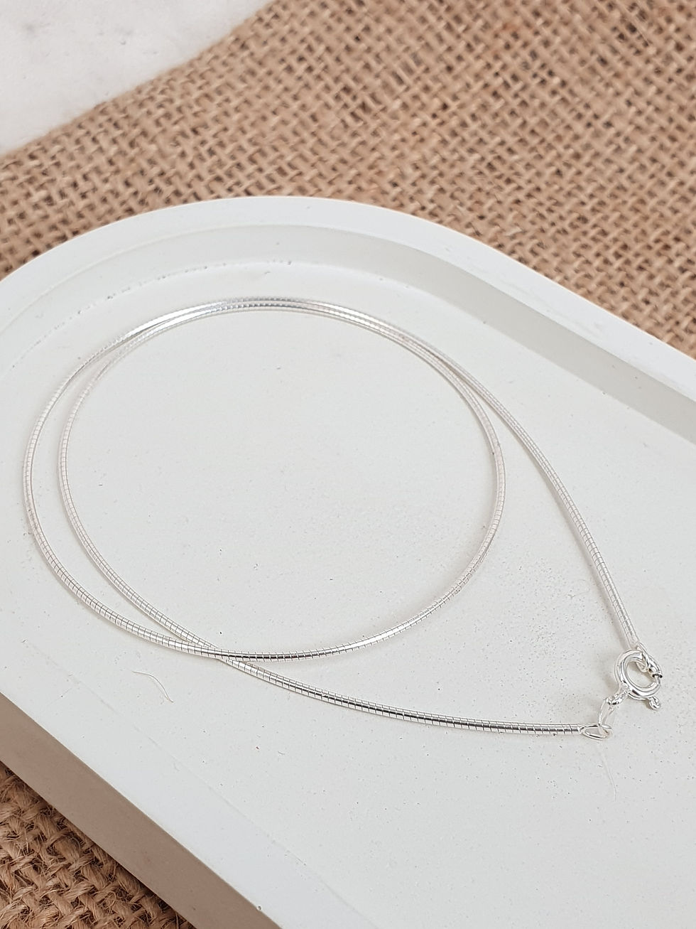 Thumbnail: Sterling silver omega chain necklace | CH449914