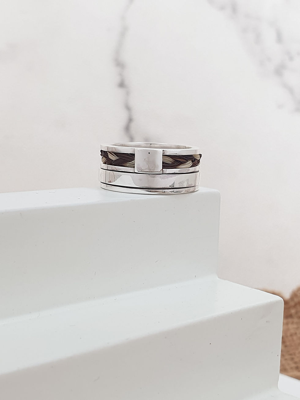 Miniaturbild: Sterling silver Equestrian Spinning Ring with plain brushed Finished | RG887878