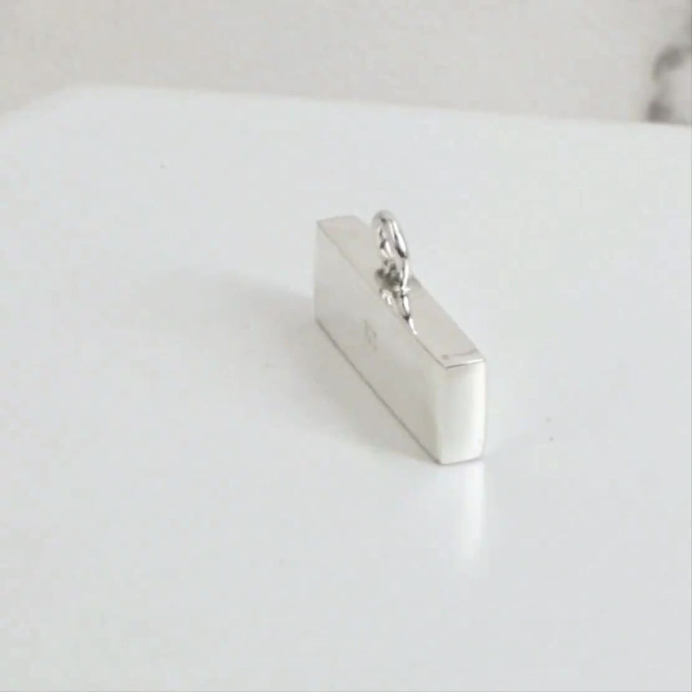 Miniaturbild: Rechteckige Endkappe aus Sterlingsilber 20 x 6 x 2 mm | EC998924