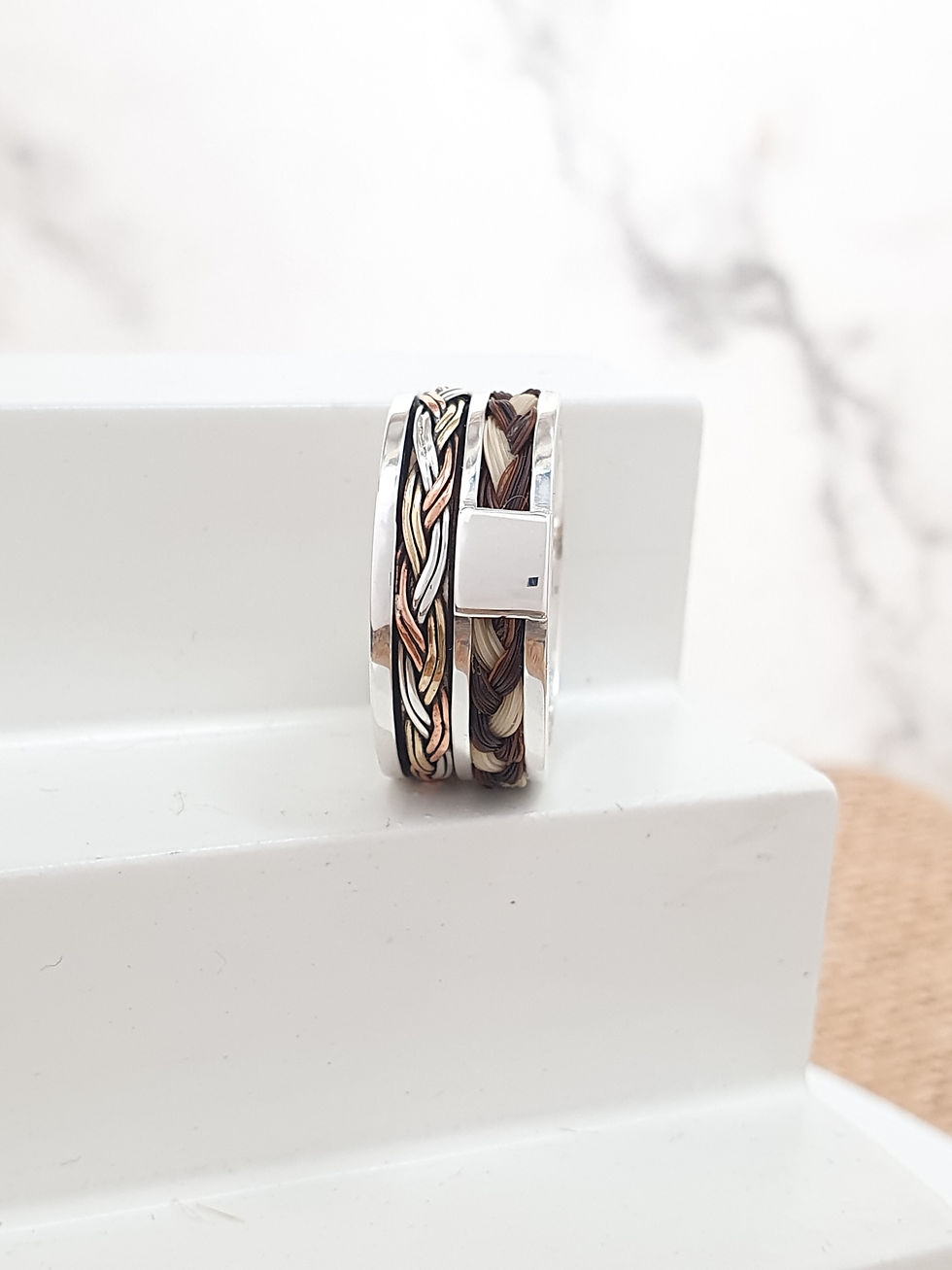 Miniaturbild: Sterling silver Equestrian Spinning Ring with wire wrapped | RG887879