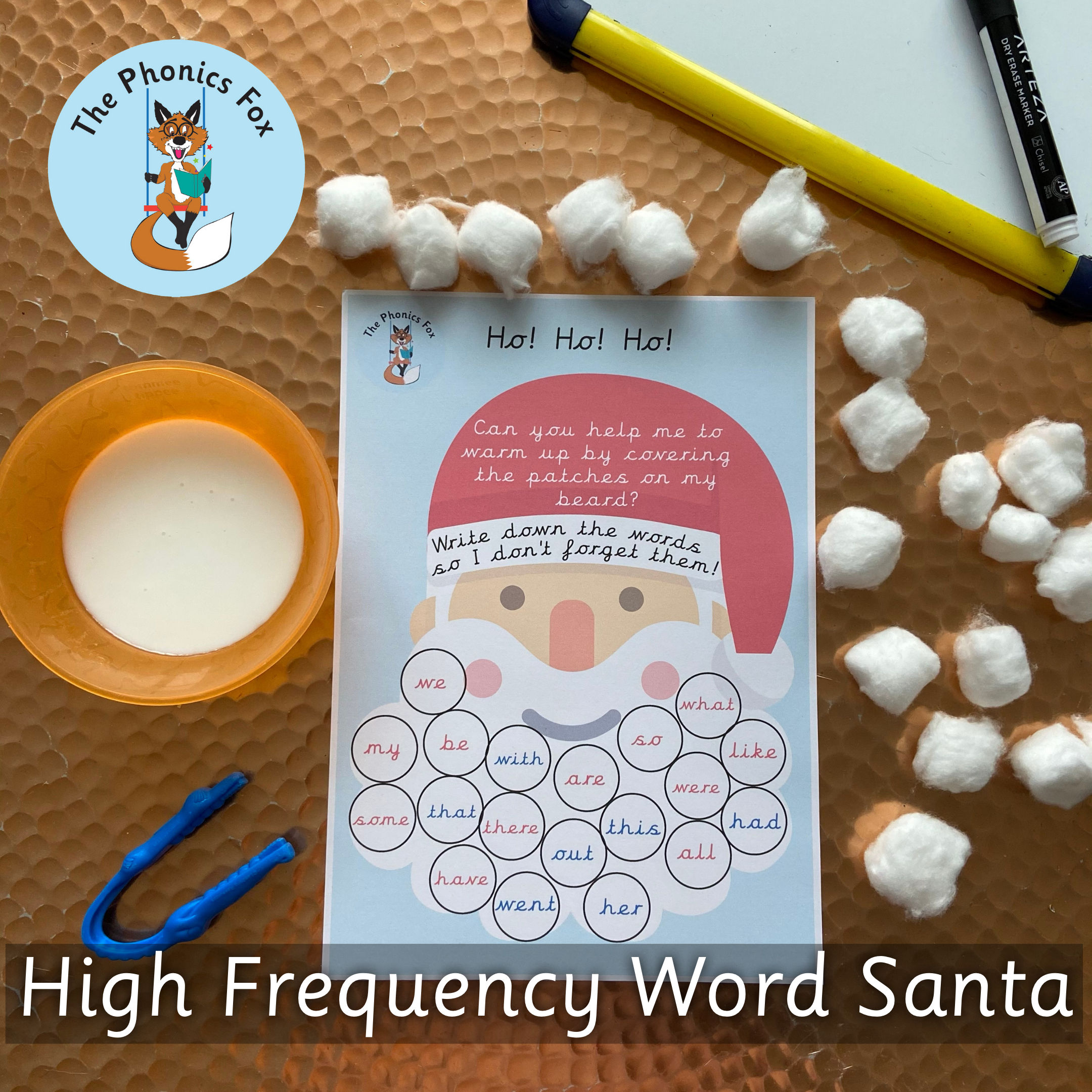 High Frequency Word Santa's Beard