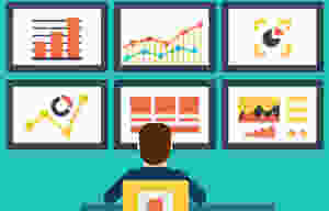 apontamento eletrônico leva as informação ao dashboard com todas os gráficos. imagem vetor