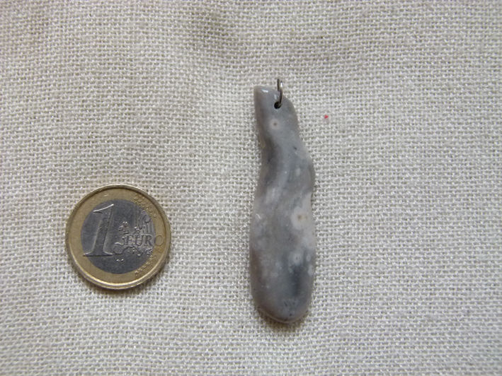 Thumbnail: Bijou pierre naturelle pendentif boucle d'oreille silex provence france artisanal cueilli taillé poli main