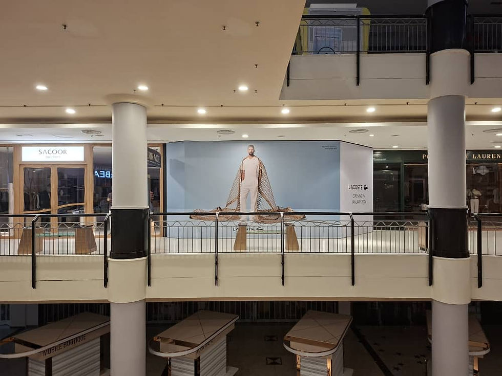 Hoarding and visual installation at Sunway Pyramid Mall for Lacoste