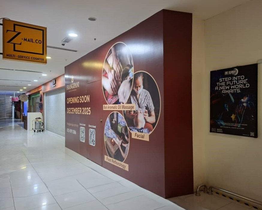 Hoarding and visual installation at Quill City Mall for Frangipani