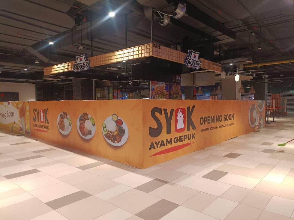 Hoarding and visual installation at MyTown for Syok Ayam Gepuk