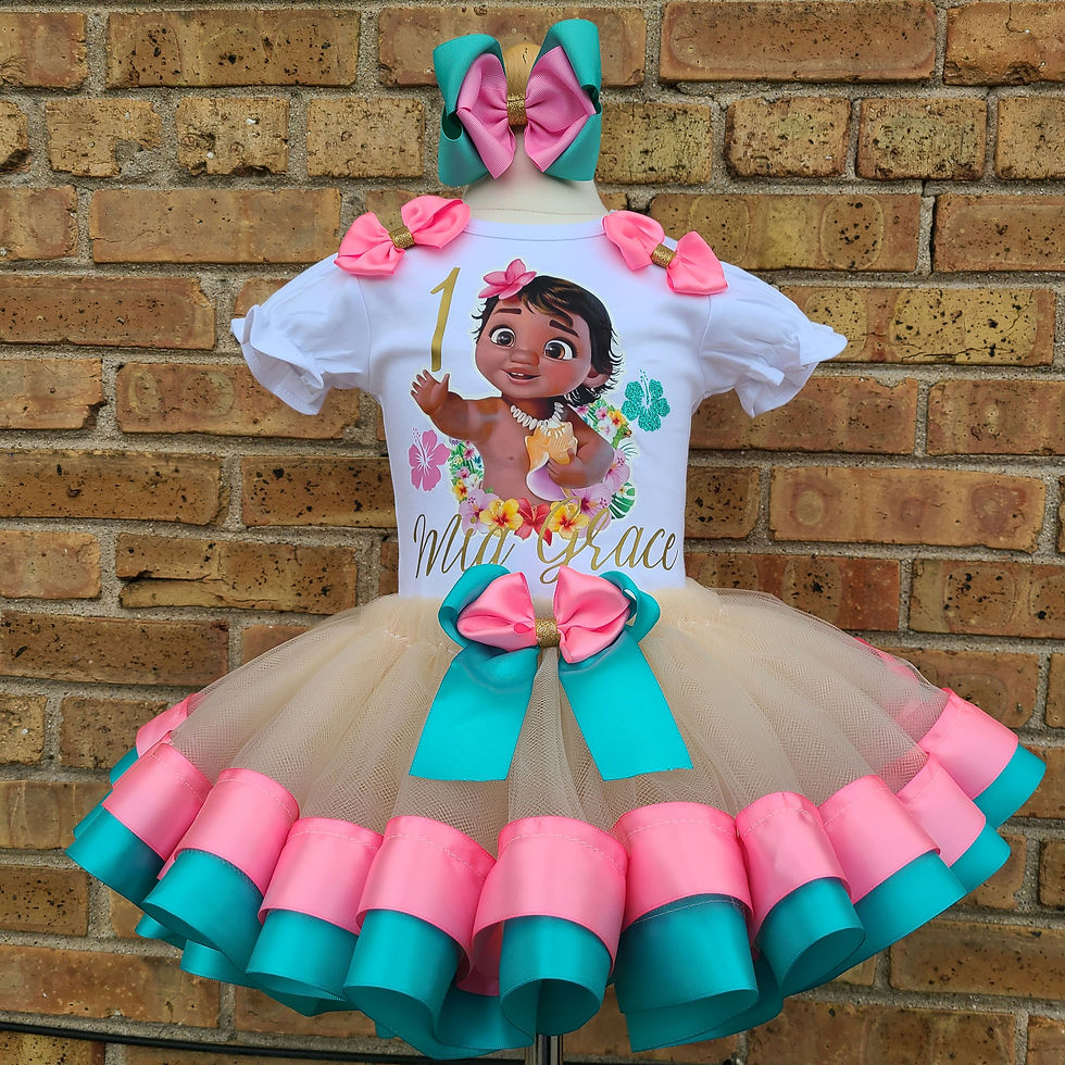 Thumbnail: Baby Moana Pink and Aqua Tutu Set
