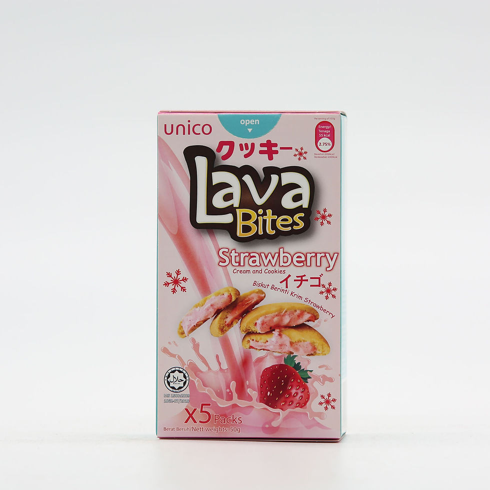 Thumbnail: Unico Lava Bites - Butter Chocolate Strawberry Cookies 50g (x5)