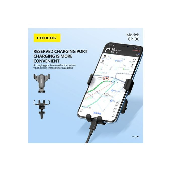 Miniature : Foneng Support De Téléphone De Voiture À Gravité CP 100- Noir