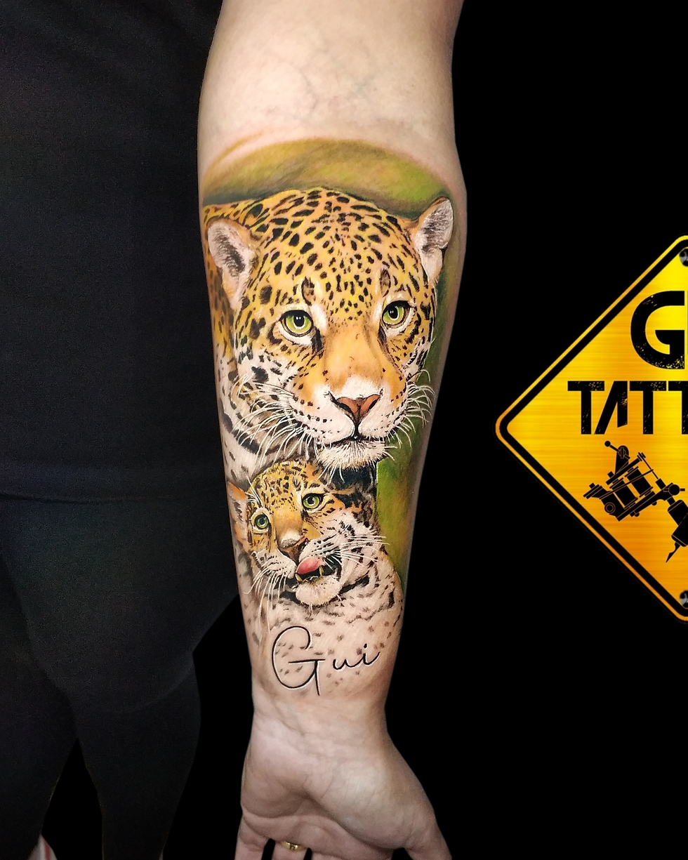 tatuagem Onça Colorida 1