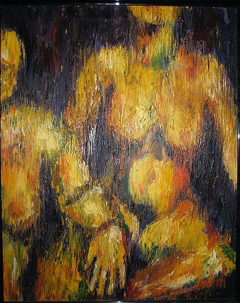 Ladies Behind Rainy Glass, Oil on Canvas - Painting by Artist Wendy Starland, oil painting, artist, palette knife