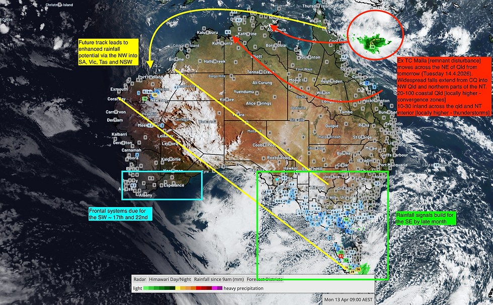 Late-April Rainfall Signal Strengthens as Northern Moisture Links with Southern Systems