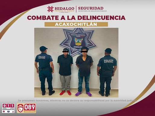 SSPH detiene a sujetos originarios de Puebla dedicados al robo de vehÃculos