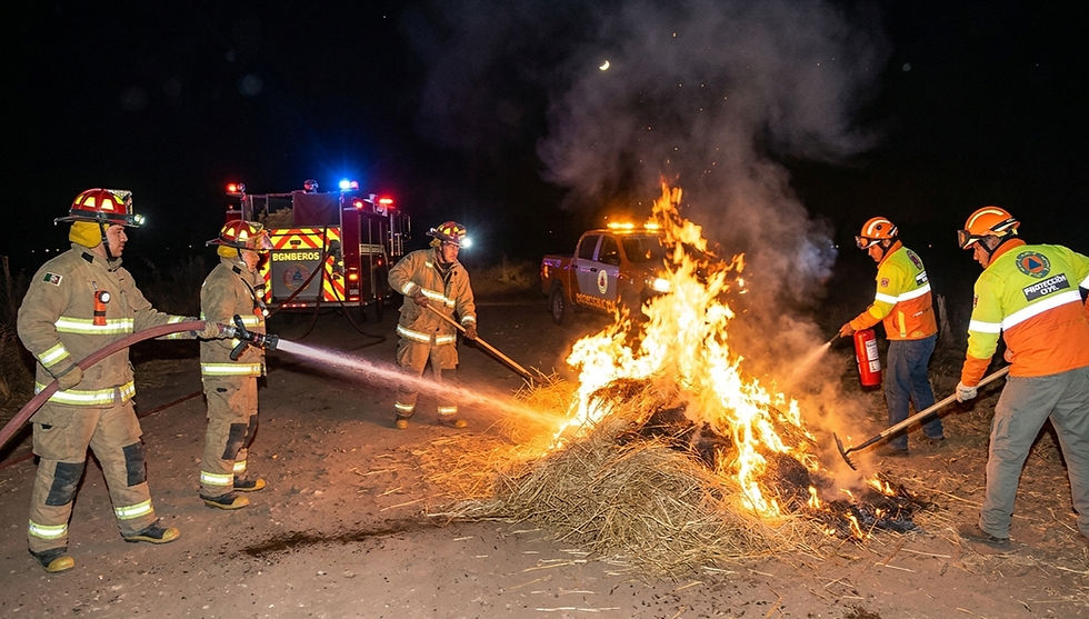 CONTROLAN INCENDIO DE REMOLQUE CARGADO CON PACAS EN MIXQUIAHUALA