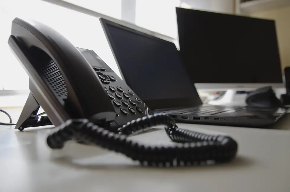 VoIP phone in modern office