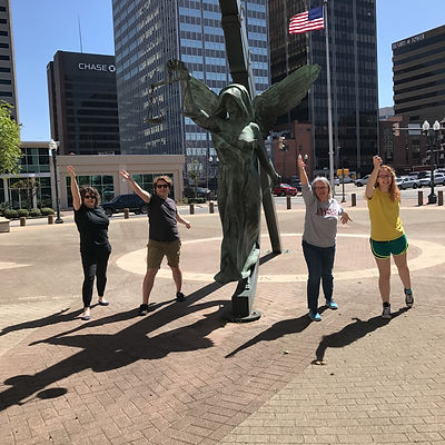 Players hunt for items in the Shreveport scavenger hunt tour with Wacky Walks