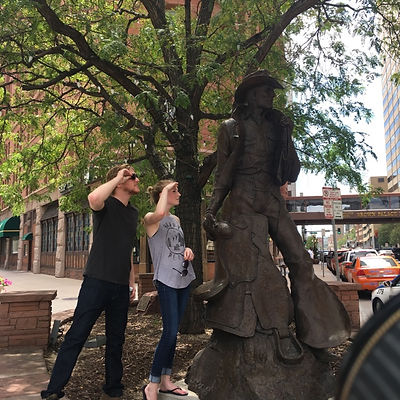 Players hunt for items in the Denver scavenger hunt tour with Wacky Walks