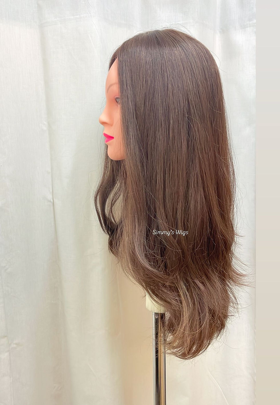 Thumbnail: Skin Top Simmys London European Human Hair Wig Chestnut Brown