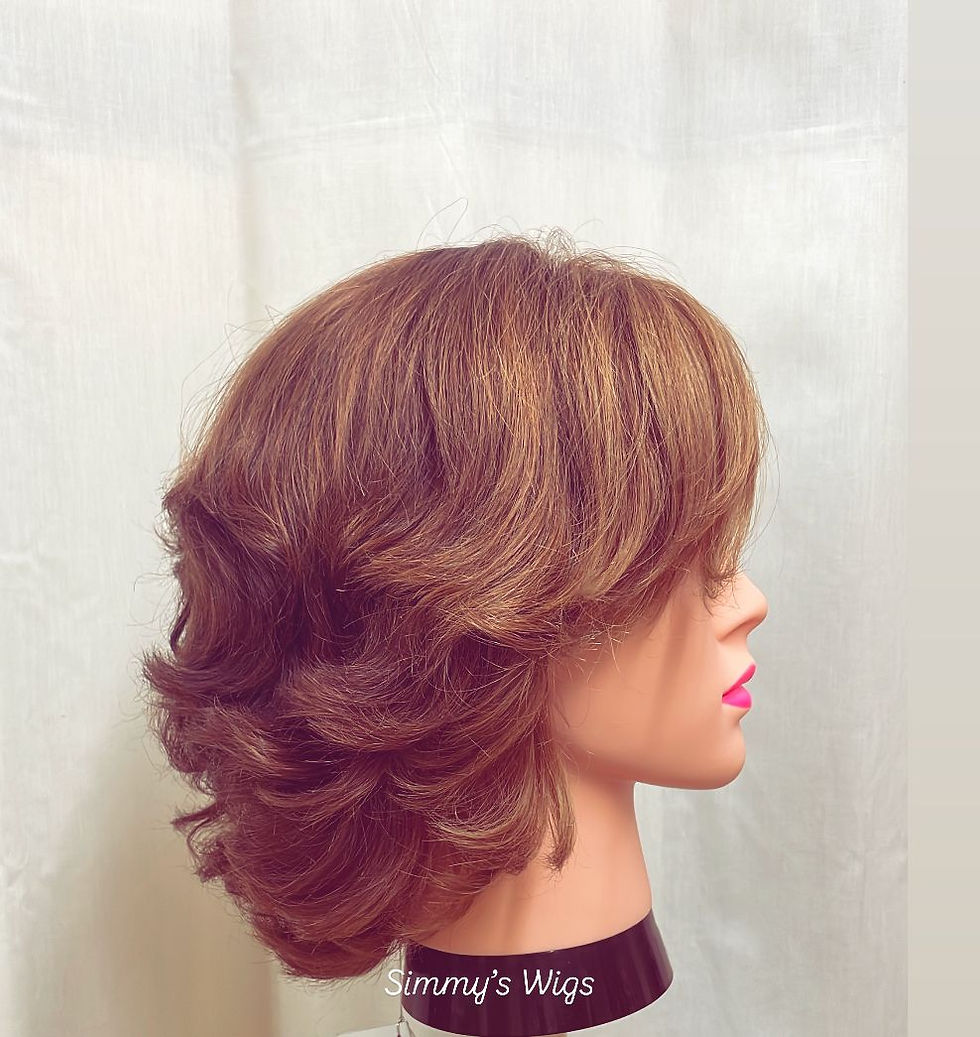 Skin Top European human hair wig with longer side fringe