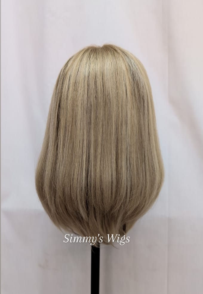 Thumbnail: 8z-Exclusive line. 16" Blonde Lace Front Top Wig European Human hair