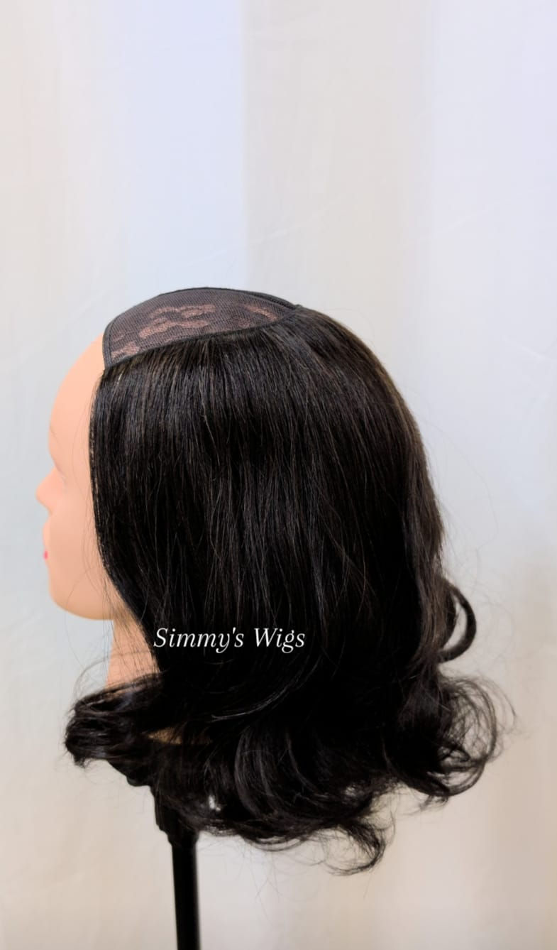 Brown Wavy 15" European Human Hair HatFall Wig 21G- Simmys London