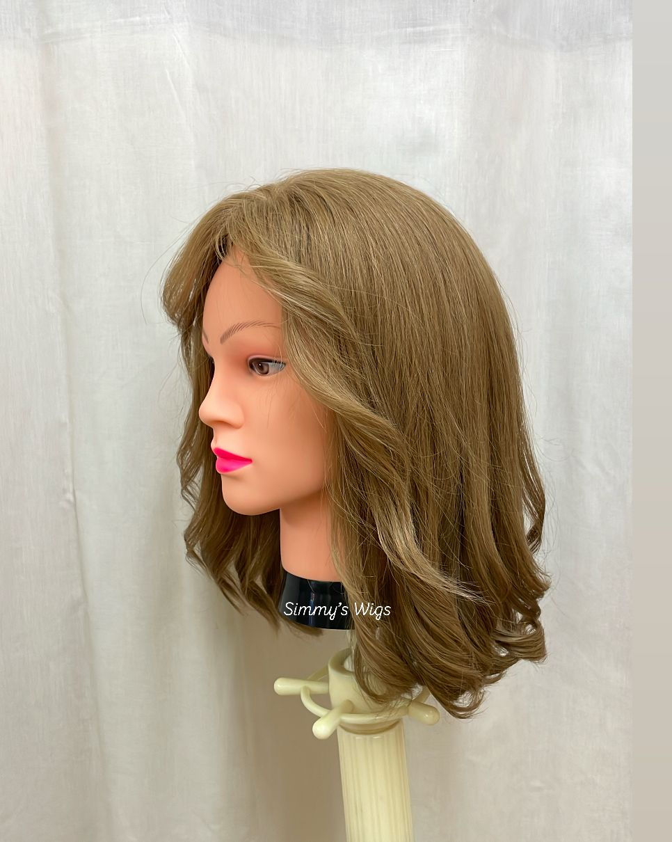 6j- Mesh Closure, Simmys Hair London European Human Hair Wig Dark Blonde