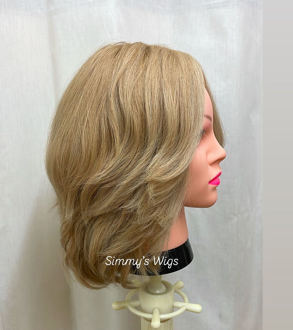 Skin Top Simmys London European human hair wig blonde short