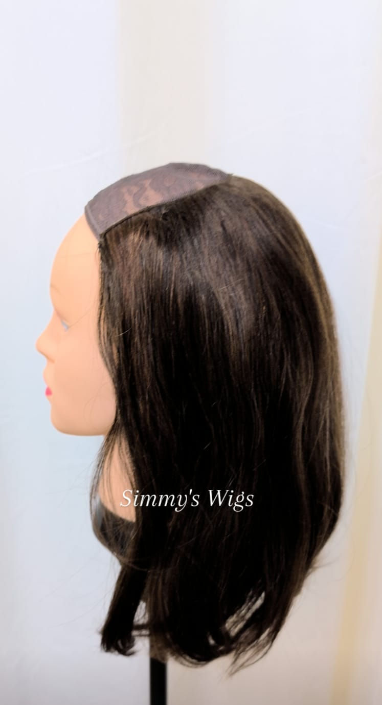 Brown Copper Highlights 15" European Human Hair HatFall Wig 21F- Simmys London