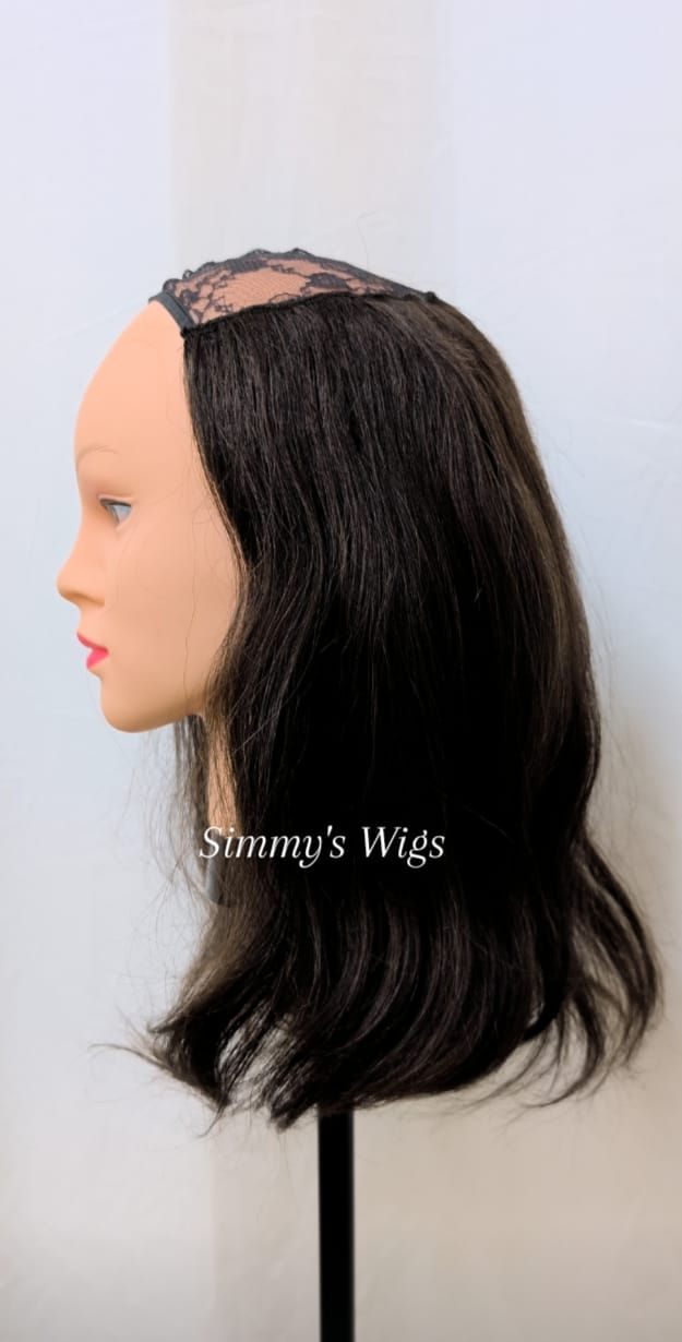 Dark Brown 17" European Human Hair HatFall Wig 21I- Simmys London