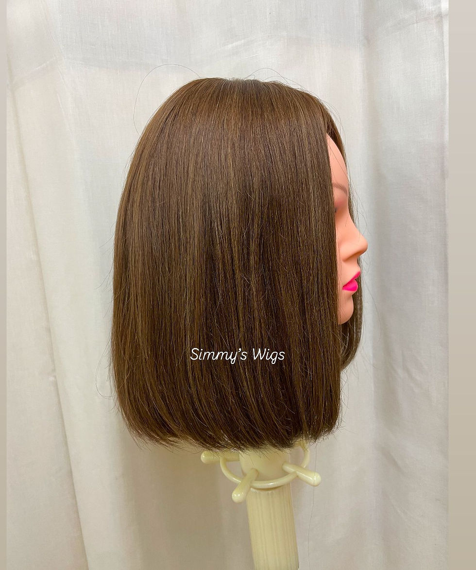 Skin Top Italian Human Hair Wig Light Brown