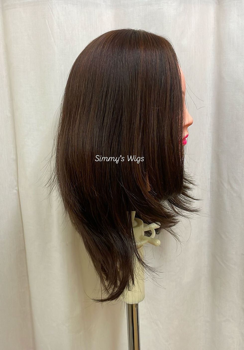 Skin Top European Human Hair Wig Dark Brown