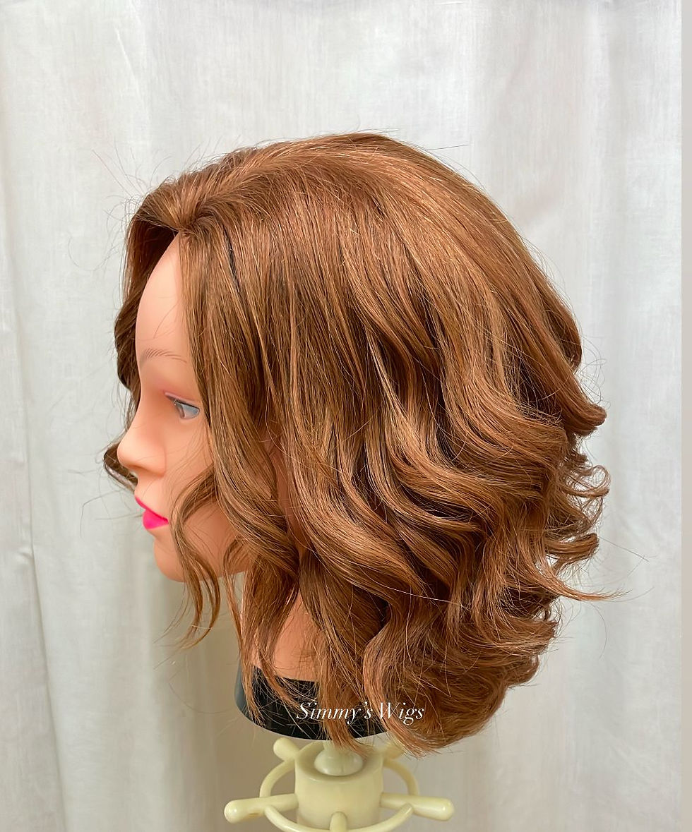 6L- Mesh Closure, Simmys Hair London Human Hair Wig in Ginger Auburn