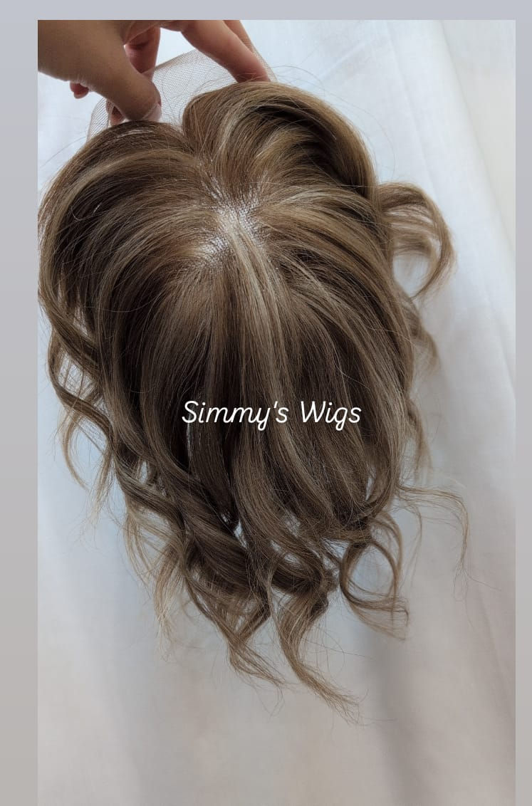 Thumbnail: Straeberry Blonde 12" European Hair Lace Topper 13A Simmys London