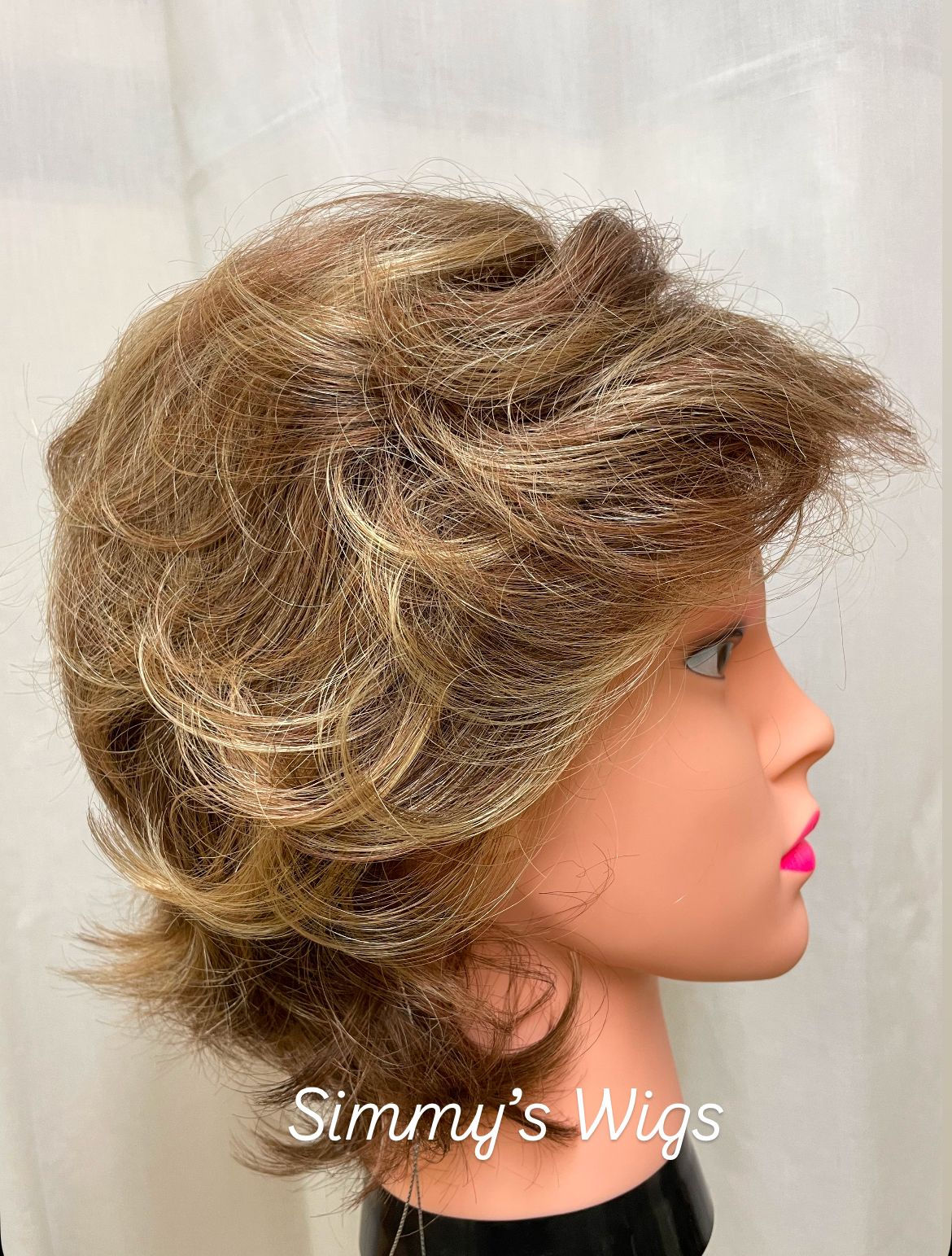 synthetic lace front wig side view