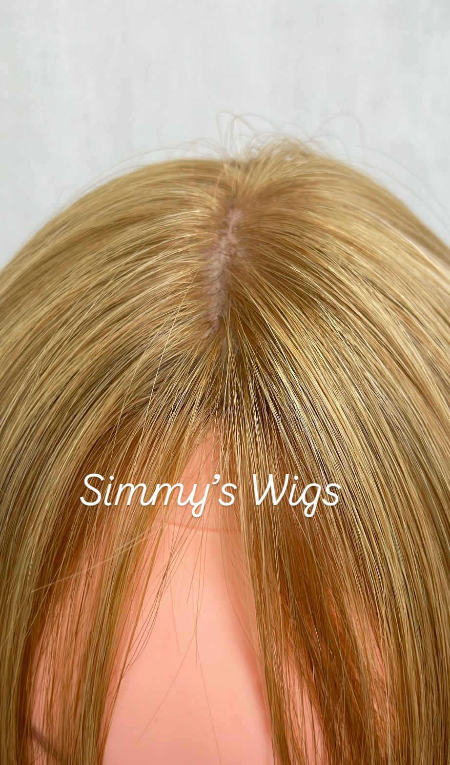 Thumbnail: 9W- Skin Top Simmys London European Human Hair Wig Blonde Ready to Wear