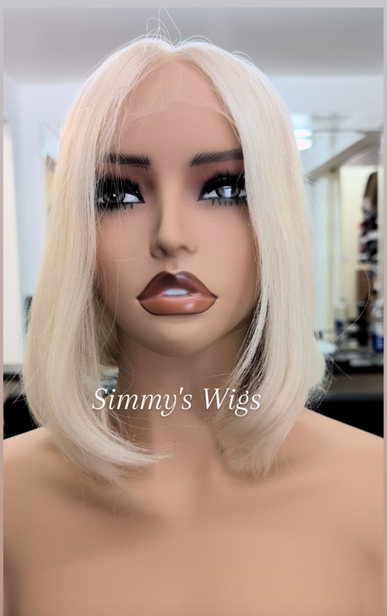 Sale- Ash Blonde 13" Lace Front Top Wig European Human Hair Exclusive line -8qt
