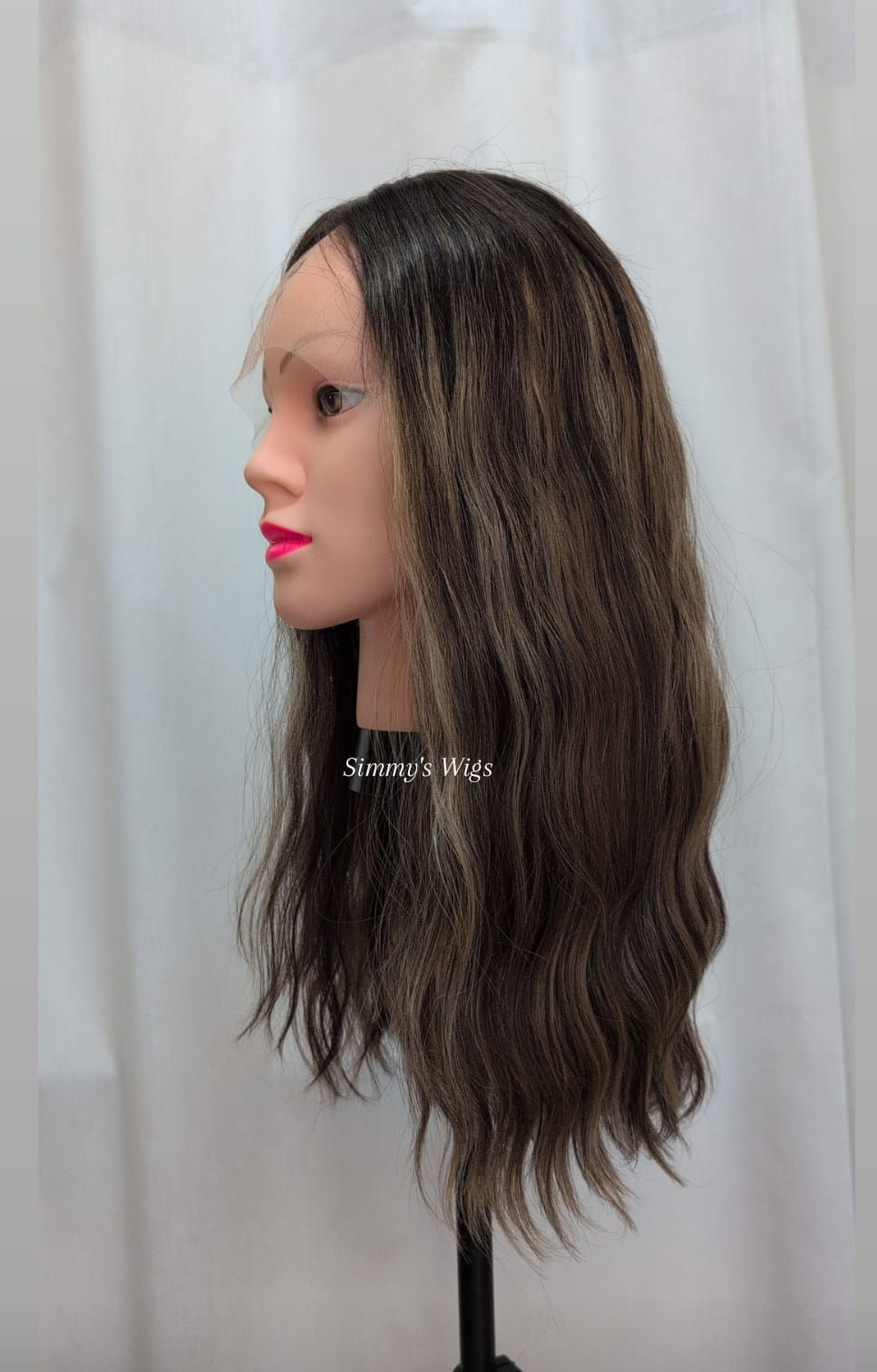 8QS-Exclusive line. Lace Front Simmys London European Human Hair Wavy Wig