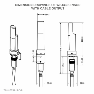 Wireless PT100 Temperature Sensor - WS433-PT100